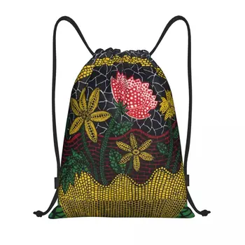 Изготовленная на заказ сумка на шнурке Yayoi Kusama, Женская Мужская Легкая сумка для растений в корзине, рюкзак для хранения в спортивном зале.