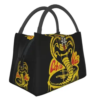Изготовленные на заказ сумки для ланча в стиле ретро Cobra Kai, женские холодильники, термоизолированные ланч-боксы для офисных поездок