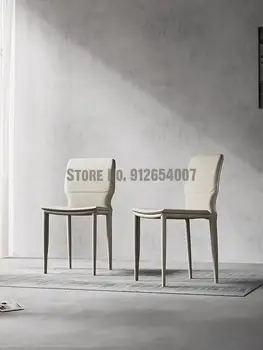 Индивидуальный легкий Роскошный 2021 Новый Обеденный стул, Обеденный стул, Обеденный стул для дома, Итальянский Минималистичный Дизайнерский Кожаный стул для макияжа