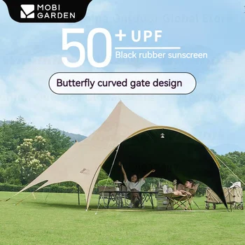 Кемпинговая палатка MOBI GARDEN для пикника с анти-виниловым навесом, защита от дождя и ультрафиолета, 50 + Туннельного типа, Oxford Guanting A270 Outdoor