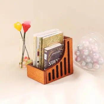 Книжная полка для ролевых игр, имитирующая игрушку, Реалистичные детали книжной полки для дома, миниатюрная модель коробки-органайзера для рабочего стола с высоким уменьшением