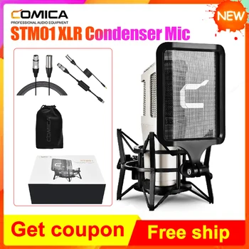Конденсаторный микрофон Comica STM01 XLR С Большой Позолоченной Диафрагмой 34 мм для Студийного Вокала/Записи/Пения/Прямой трансляции