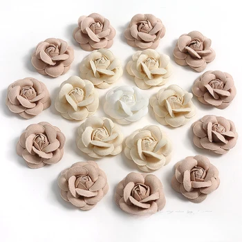 Корейский цветок камелии 10ШТ 5 см, украшение обуви и кепок розами ручной работы, аксессуары для одежды