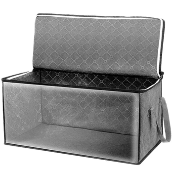 Коробка-органайзер для одеял 2ШТ Складной Портативный Шкаф, Штабелируемые Ящики, Нетканый чехол для хранения одеял для одежды