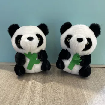 Креативная трехмерная подвеска в виде сидящей панды, милый брелок с плюшевой куклой-бамбуковой пандой, модные украшения для парных сумок