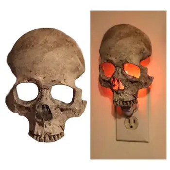Лампа в виде черепа, подарок ужасов, Забавная статуэтка черепа, светильник, регулирующий атмосферу скелета, для декора фестивальной вечеринки в Доме с привидениями