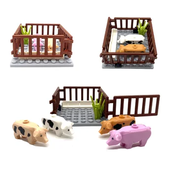 Модель Свинарника Фигурка MOC Строительный блок Животное DIY Кирпичные наборы Детский набор Игрушки для детей