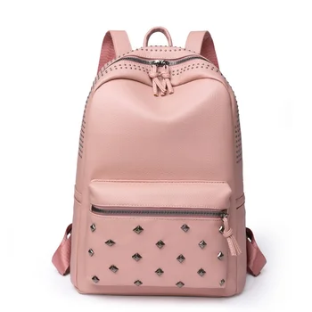Модные женские рюкзаки с заклепками, школьные сумки из искусственной кожи большой емкости для девочек-подростков, mochila bagpack, женская сумка через плечо, сумка