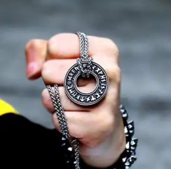 Модный тренд Viking Icelandic Rune Circle Кулон Ожерелье Для вечеринок Повседневный Универсальный Ювелирный подарок