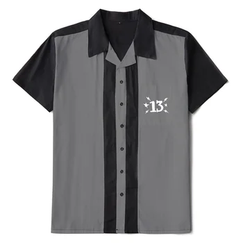 Мужская рубашка Рокабилли 1950-х годов в стиле ретро с вышивкой в стиле вестерн Панк-рейв, Изысканная рок-н-ролльная одежда с коротким рукавом 2023 года