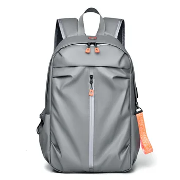 Мужской рюкзак серого цвета для деловых поездок, легкая многофункциональная сумка для ноутбука, модный школьный рюкзак для студентов с USB-портом для зарядки