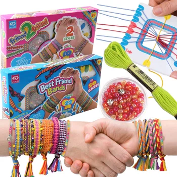 Набор для изготовления браслетов 4 типа, сделай сам, Ювелирный станок, плетеный браслет для детей, набор для дружбы, игрушки и подарки для девочек 5-12 лет