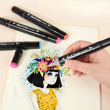 Набор ручек Mark, Студенческая цветная ручка, масло 24/30/36 цветов, детская анимационная живопись с двойной головкой, Быстросохнущая цветная ручка, маркеры для граффити