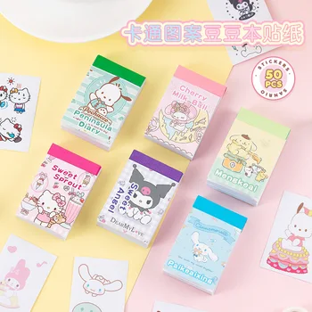 Наклейки Sanrio Hello Kitty Melody Маленькая Книжка Мини-Наклейки Детский Мультфильм Kuromi Pacha Dog Doudou Ben Guka Справочник