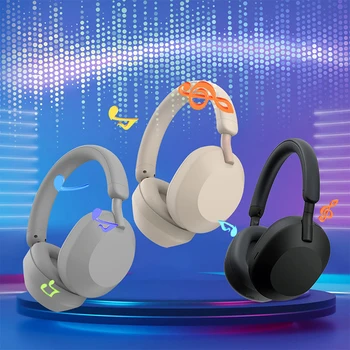 Наушники Bluetooth над ухом, беспроводное /проводное стереозвук с двойным подключением, складные гарнитуры, глубокие басы для телефонных звонков, музыкальные игры.