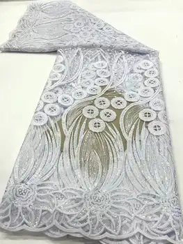Новая мода 2023 года, элегантная французская вышивка, кружевная ткань с золотой линией, африканская нигерийская ткань с блестками Для свадебного платья Невесты