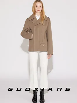 Новое женское французское короткое шерстяное пальто Alessandra RICH, двустороннее шерстяное пальто, универсальный топ премиум-класса