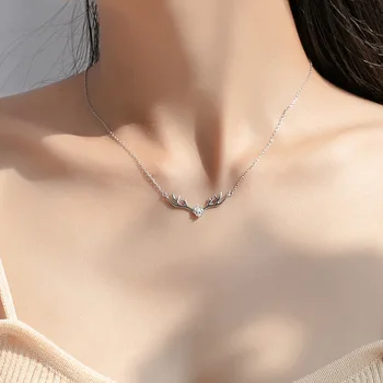 Новые ожерелья из стерлингового серебра 925 пробы с цирконами и оленями, модные ювелирные изделия из стерлингового серебра для женщин, Бижутерия