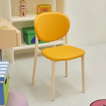 Обеденные стулья в скандинавском кремовом стиле, кухонные пластиковые минималистичные Современные ресторанные стулья, Итальянская мебель для дома Cadeira для вечеринок WKDC