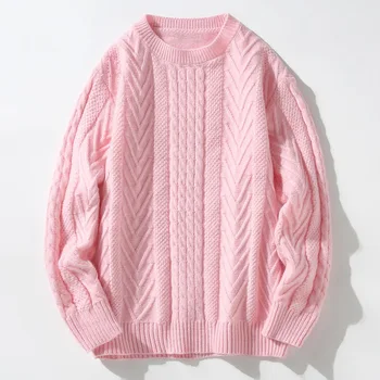 Осенне-зимний мужской свитер 2023 года с круглым вырезом, повседневный свитер для подростков