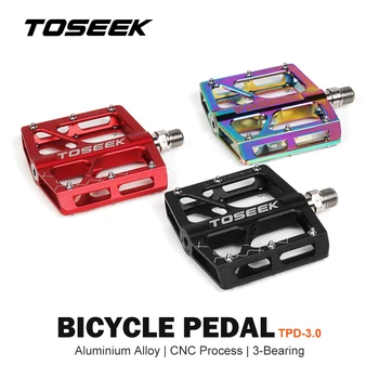 Педаль велосипеда TOSEEK с 3 подшипниками, Педаль велосипеда, Сверхлегкая противоскользящая Подножка, Быстроразъемные Аксессуары для велосипеда из алюминиевого сплава
