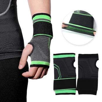 Перчатки для фитнеса в тренажерном зале, поддержка запястья, спортивный браслет, терапевтический протектор, безопасность без пальцев, развлечения для бодибилдинга, 1 шт.