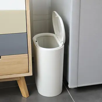 Пластиковое Овальное мусорное ведро Прессованного типа Мусорное ведро Мусорная корзина для кухни и ванной комнаты Мусорное ведро для хранения мусора