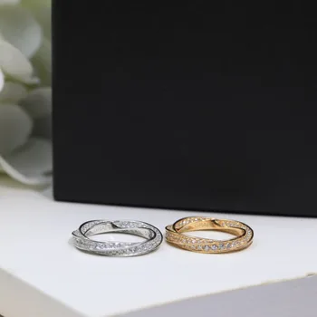 Семейное кольцо из стерлингового серебра S925 Gra с бриллиантом, Кольцо с бриллиантом, Золотое кольцо с полной Звездой, Пара Сладких Прохладных Ветров, Витое Веревочное кольцо