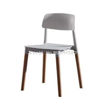 Скандинавский современный минималистичный пластиковый стул из цельного дерева, кресло для отдыха, ресторанный обеденный стул, подарочный стул, стул со спинкой для взрослых, конференц-зал