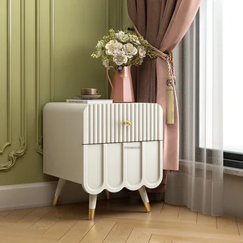 Современный минималистичный прикроватный столик в спальне в кремовом стиле, Европейские тумбочки для спальни, светильник, роскошный органайзер для хранения, Крошечный столик