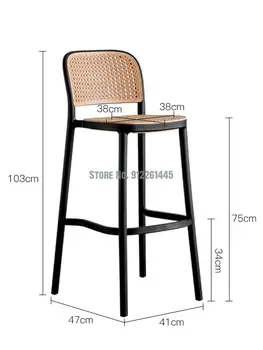 Современный пластиковый барный стул с простой спинкой, маленький семейный уличный высокий табурет, скандинавский барный стул, бытовой стульчик для кормления на балконе