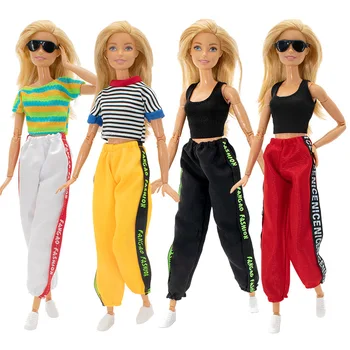 Спортивный костюм для отдыха в стиле 1/6 куклы Барби, одежда, жилет, брюки, аксессуары для девочек, игрушки для детей, спортивный костюм Bjd с короткими рукавами