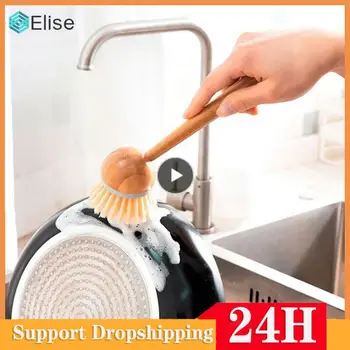 Термостойкое средство для мытья посуды, Многофункциональная щетка с длинной ручкой, Удобная подвесная щетка для чистки с длинной ручкой