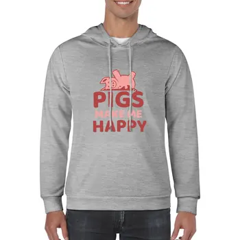 Толстовка с капюшоном New Pigs make me Happy эстетическая одежда мужская одежда мужская дизайнерская одежда мужская толстовка с капюшоном