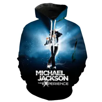 Толстовки с изображением певца Майкла Джексона, толстовка с 3D-графикой, Мужская Женская мода, Негабаритная Черная толстовка, пуловеры в стиле хип-хоп, мужское пальто с капюшоном