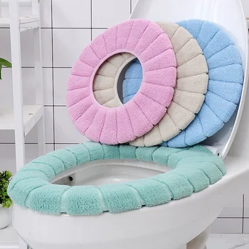 Универсальная моющаяся подушка для сиденья унитаза, бытовая плюшевая подушка для сиденья унитаза, крышка унитаза, зимняя утолщенная крышка унитаза