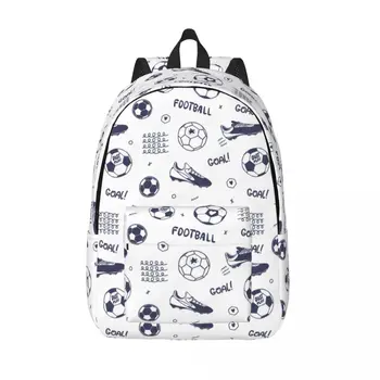 Футбольная бутса с рисунком футбольного спортивного холщового рюкзака для женщин и мужчин, Школьная сумка для книг для студентов колледжа, подходит для 15-дюймовых сумок для ноутбуков
