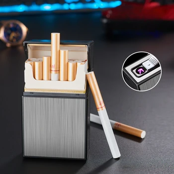 Целая пачка сигарет, дуговая зажигалка для зарядки, Многофункциональный набор сигарет двойного назначения, электрическая зажигалка, принадлежности для курения